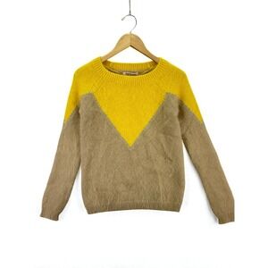 Yellow and Tan Women's Sweater